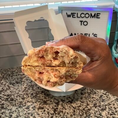 Lemon Strawberry Crunch Stuffed Cookie